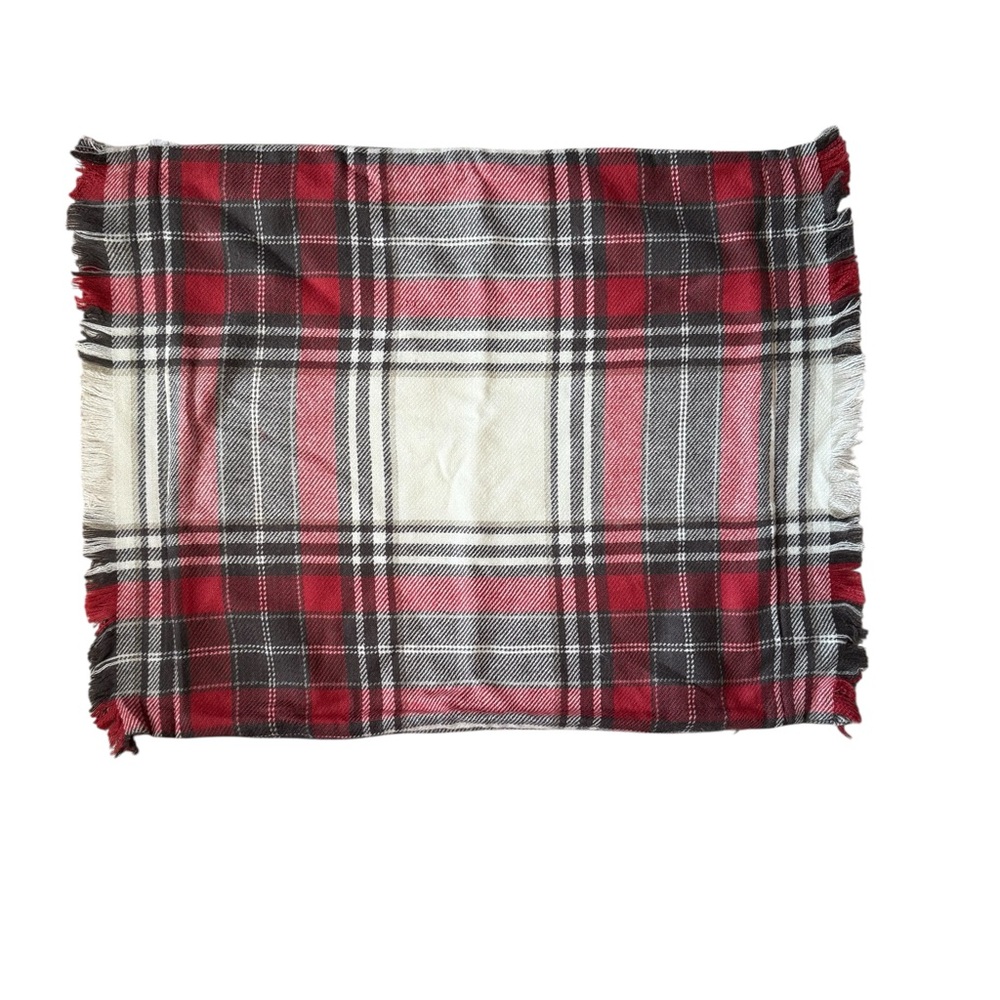 NWOT Pottery Barn Hamilton Plaid Fringe Pillow Cover 20"